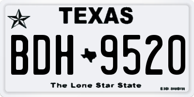 TX license plate BDH9520