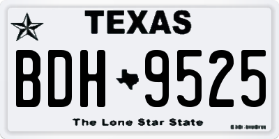 TX license plate BDH9525