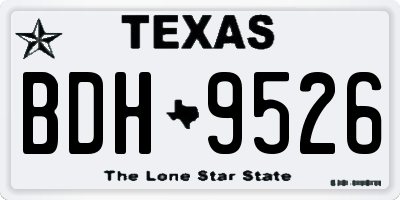 TX license plate BDH9526