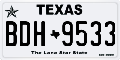 TX license plate BDH9533