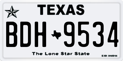 TX license plate BDH9534