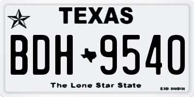 TX license plate BDH9540