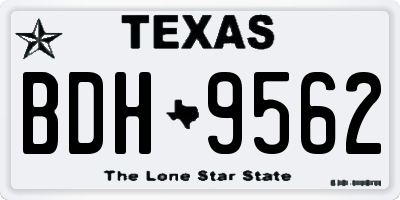 TX license plate BDH9562