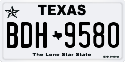 TX license plate BDH9580