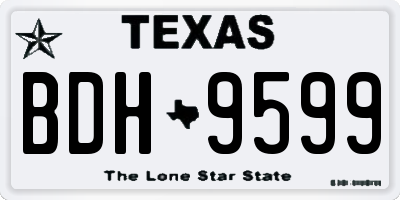 TX license plate BDH9599