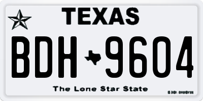 TX license plate BDH9604