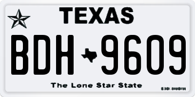 TX license plate BDH9609