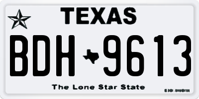 TX license plate BDH9613