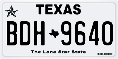 TX license plate BDH9640