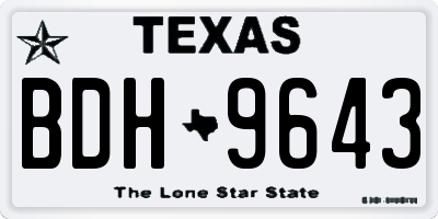 TX license plate BDH9643