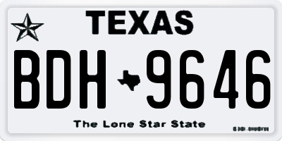 TX license plate BDH9646