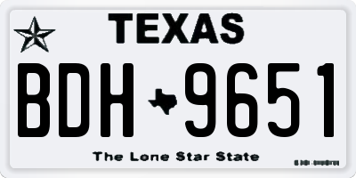 TX license plate BDH9651