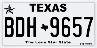 TX license plate BDH9657