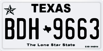 TX license plate BDH9663