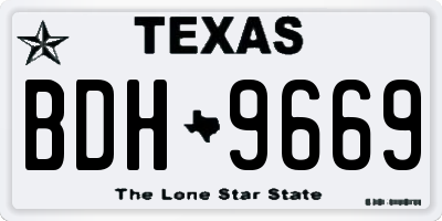 TX license plate BDH9669