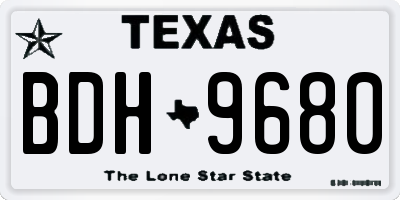 TX license plate BDH9680