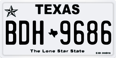 TX license plate BDH9686
