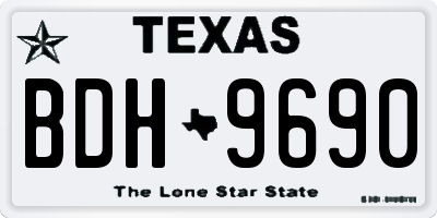 TX license plate BDH9690
