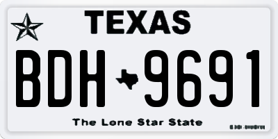 TX license plate BDH9691