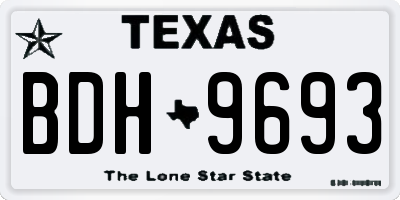 TX license plate BDH9693