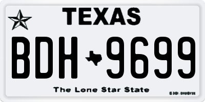 TX license plate BDH9699