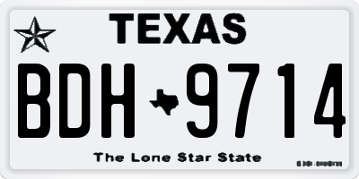 TX license plate BDH9714