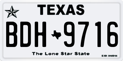 TX license plate BDH9716