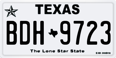 TX license plate BDH9723