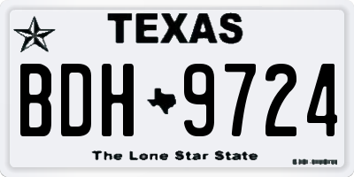 TX license plate BDH9724