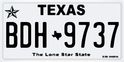 TX license plate BDH9737