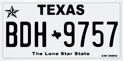 TX license plate BDH9757