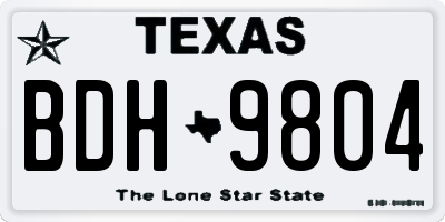 TX license plate BDH9804