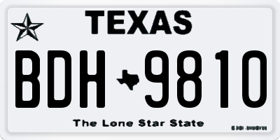 TX license plate BDH9810