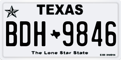 TX license plate BDH9846
