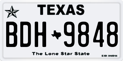 TX license plate BDH9848