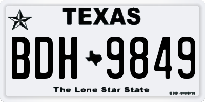 TX license plate BDH9849