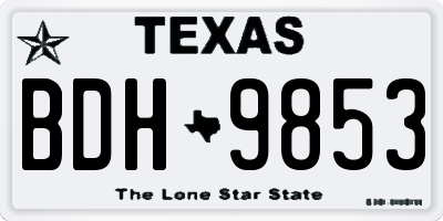 TX license plate BDH9853