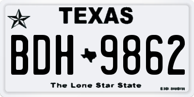 TX license plate BDH9862