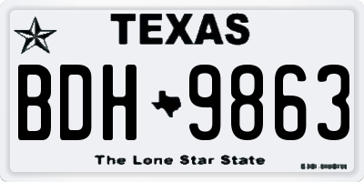 TX license plate BDH9863