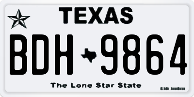 TX license plate BDH9864