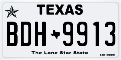 TX license plate BDH9913