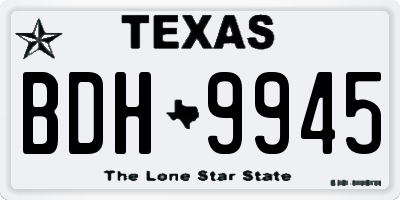 TX license plate BDH9945