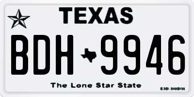 TX license plate BDH9946