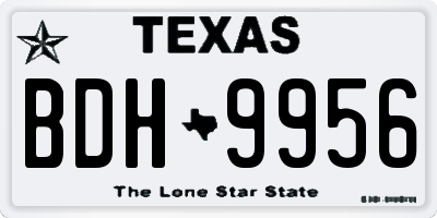 TX license plate BDH9956