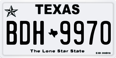 TX license plate BDH9970