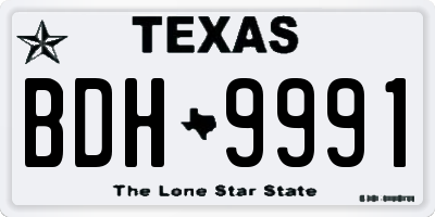 TX license plate BDH9991