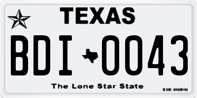 TX license plate BDI0043