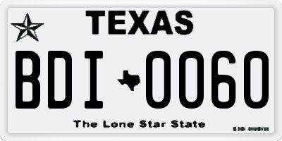 TX license plate BDI0060