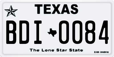 TX license plate BDI0084