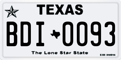 TX license plate BDI0093
